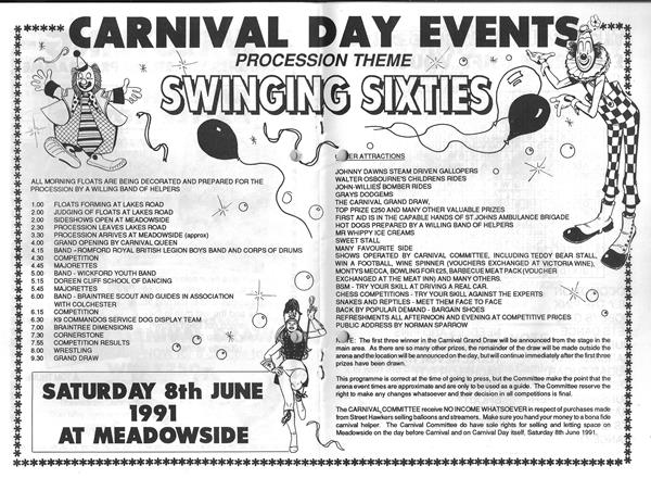 1991 Programme of Events