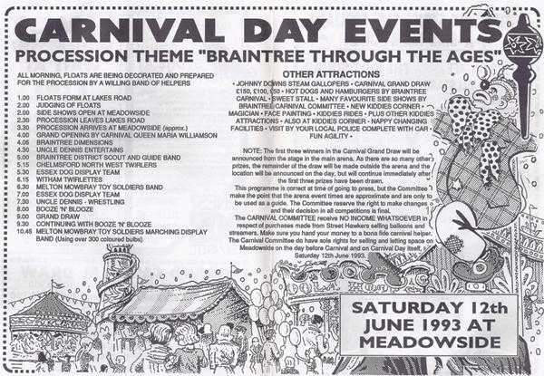 1993 Programme of Events